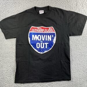 VINTAGE MOVIN OUT BILLY JOEL BROADWAY SHIRT MENS MEDIUM BLACK TWYLA THARP TEE